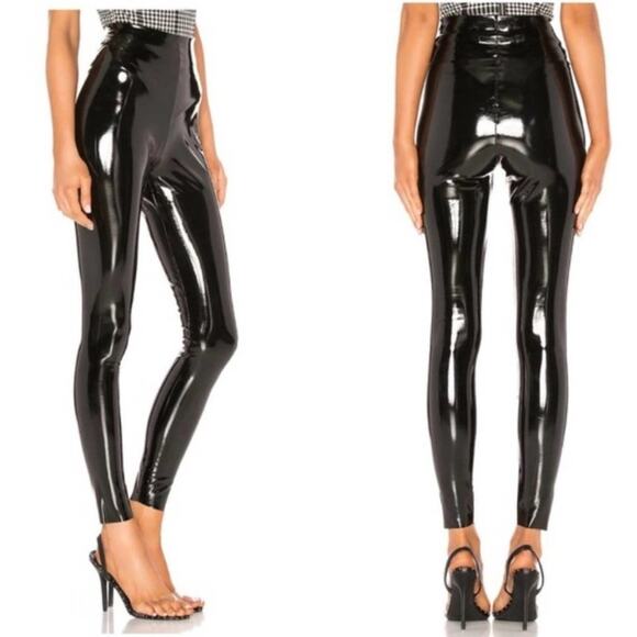 COMMANDO Leggings Size Small Perfect Control Faux Patent Leather Shiny Liquid